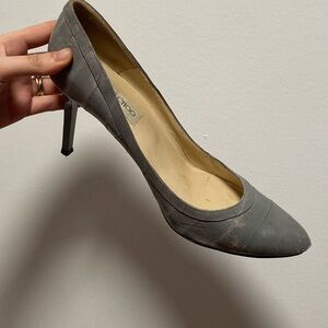 Jimmy Choo Gray Stiletto Heels with Pointed Toe